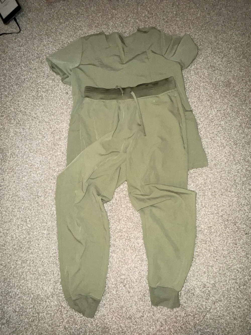 Women's Olive Green Jogger  Scrub Set - Drawstring Waist